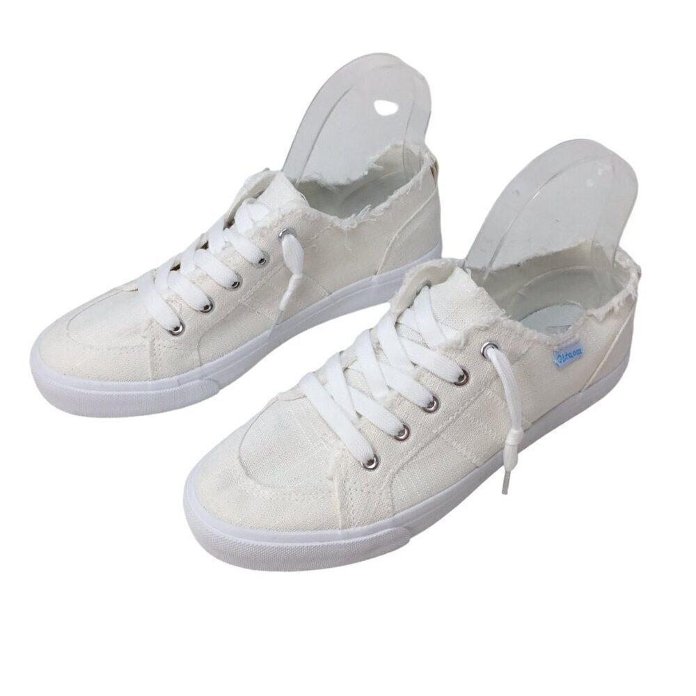 Obtaom Fashion Canvas Sneaker Natural White Size 8 Low Top Slip On Shoes Walking - Picture 2 of 9